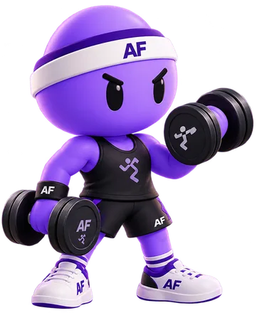 덤벨 운동을 하는 AF 마스코트